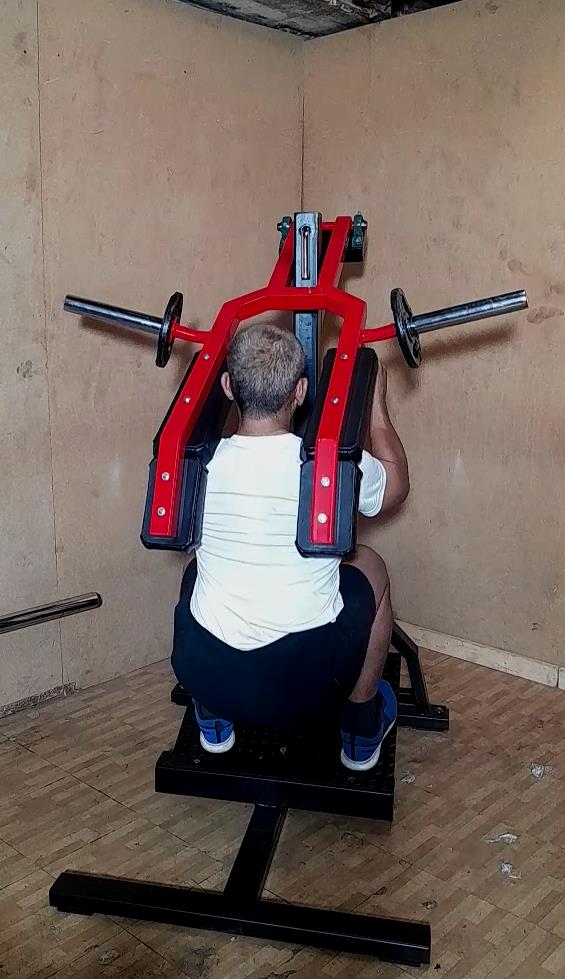 Incline Squat on Leverage Squat-Calf Station